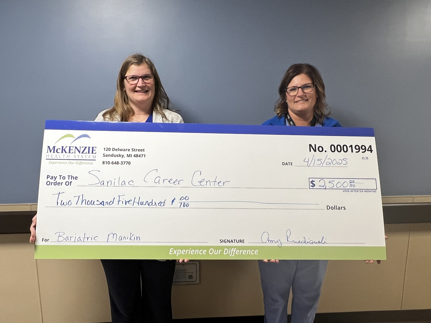 Sanilac Career Center Donation[1]